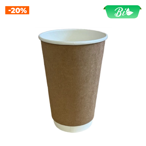 Cốc giấy hai lớp nâu 450ml