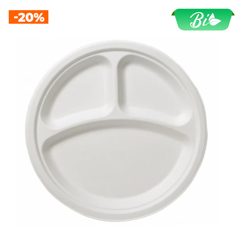 Đĩa BIO từ bã mía 3 ngăn 26cm