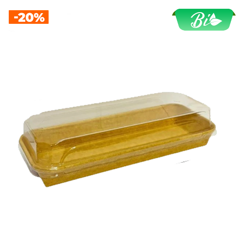 Hộp giấy đựng sushi kèm nắp 220x91x50mm