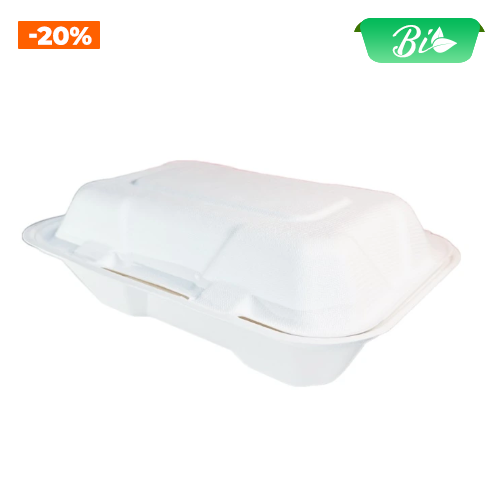 Hộp menu từ bã mía 220x125x75mm