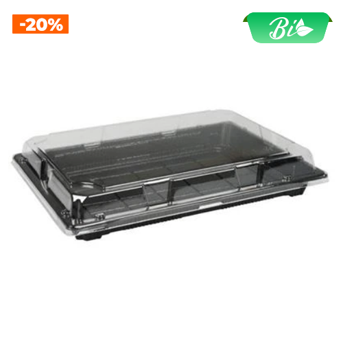 Bát Sushi kèm nắp PET 256x185x51mm